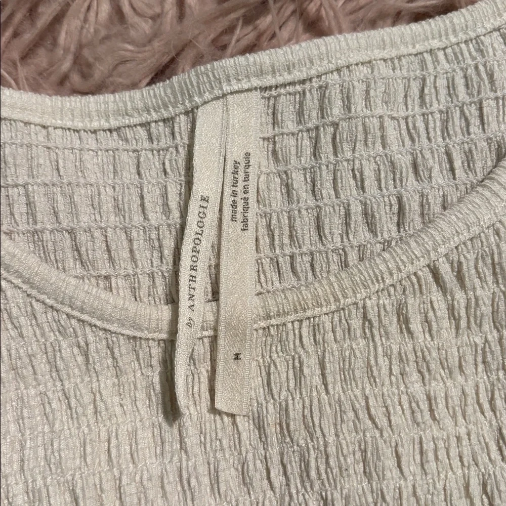 Anthropologie Smocked Puff Sleeve Top